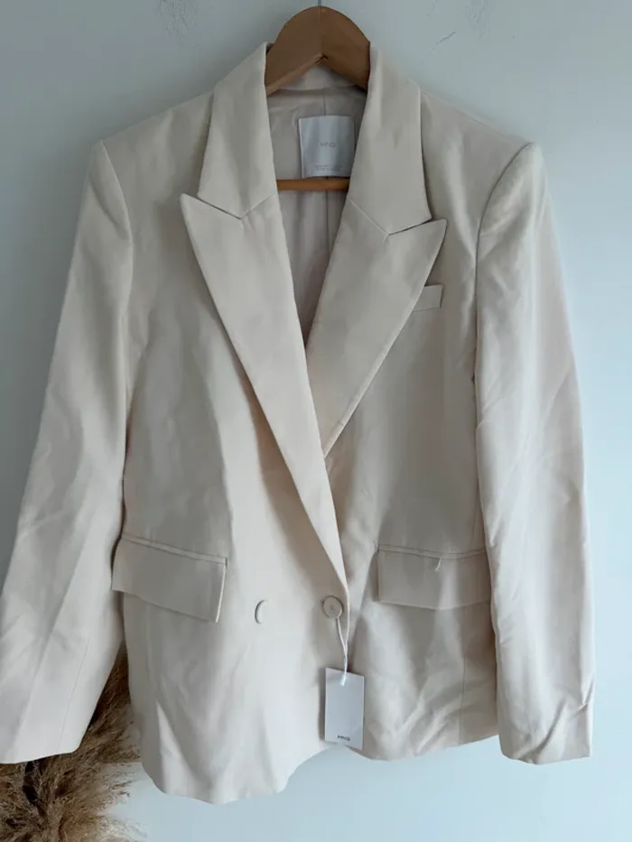 Blazer Mango crème oversize - photo numéro 4