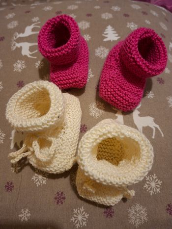 Lot de 2 paires de chaussons bébé 