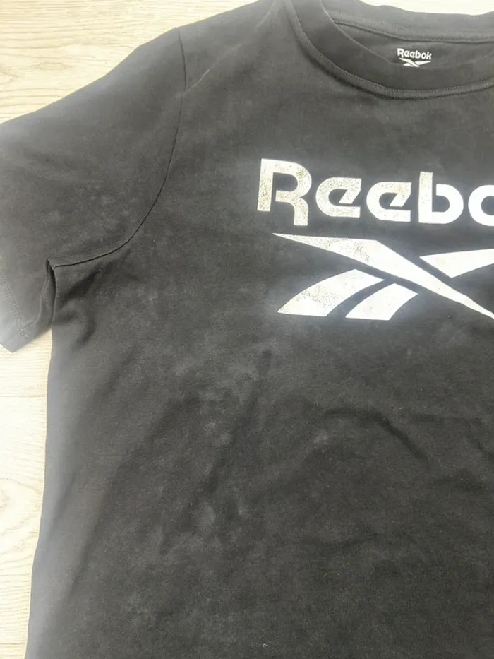 T-shirt Reebok noir homme logo vintage sport training gym casual streetwear L - photo numéro 4
