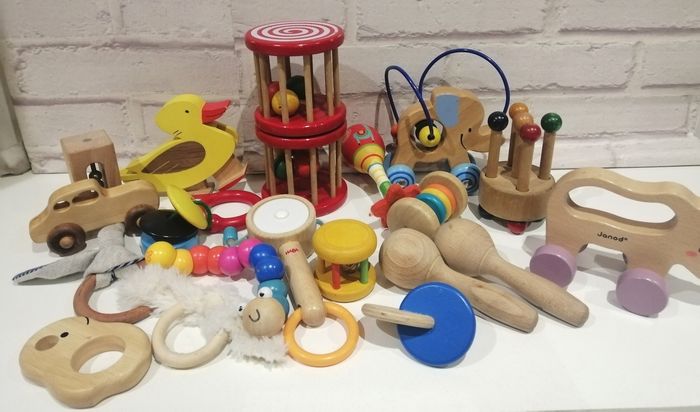 Gros lot jouets en bois éveil de bébé