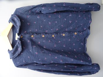Chemisier bleu en flanelle- 10 ans