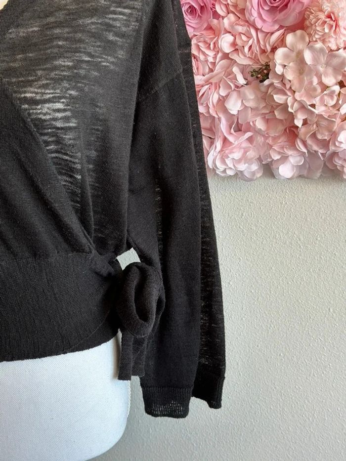 Blouse cache-cœur façon boléro en maille noire, taille S - Bimba y Lola - photo numéro 9