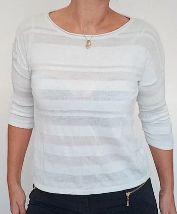 Pull fin loose bandes transparentes taille 38