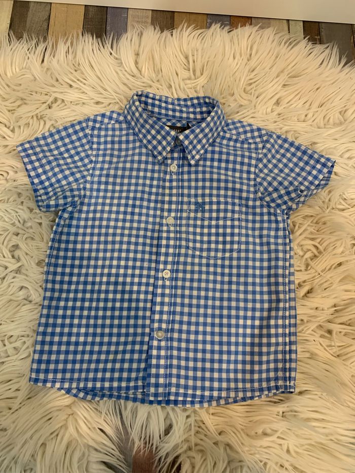 Chemise vichy / carreau blanc et bleu - photo numéro 3