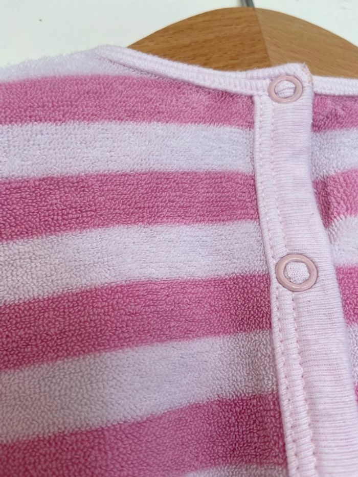 Grenouillère éponge rose 6 mois Petit Bateau - photo numéro 3