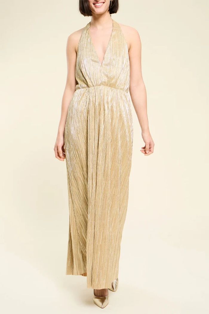 Robe longue dorée Naf Naf