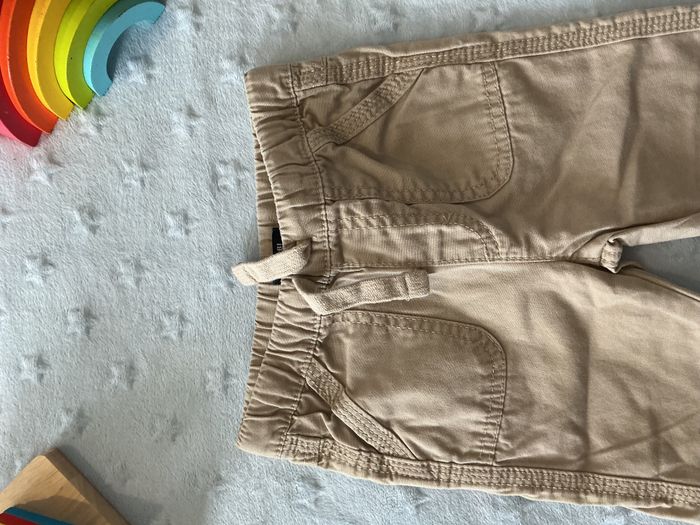pantalon beige taille élastique et lien de serrage 6 mois kiabi - photo numéro 7