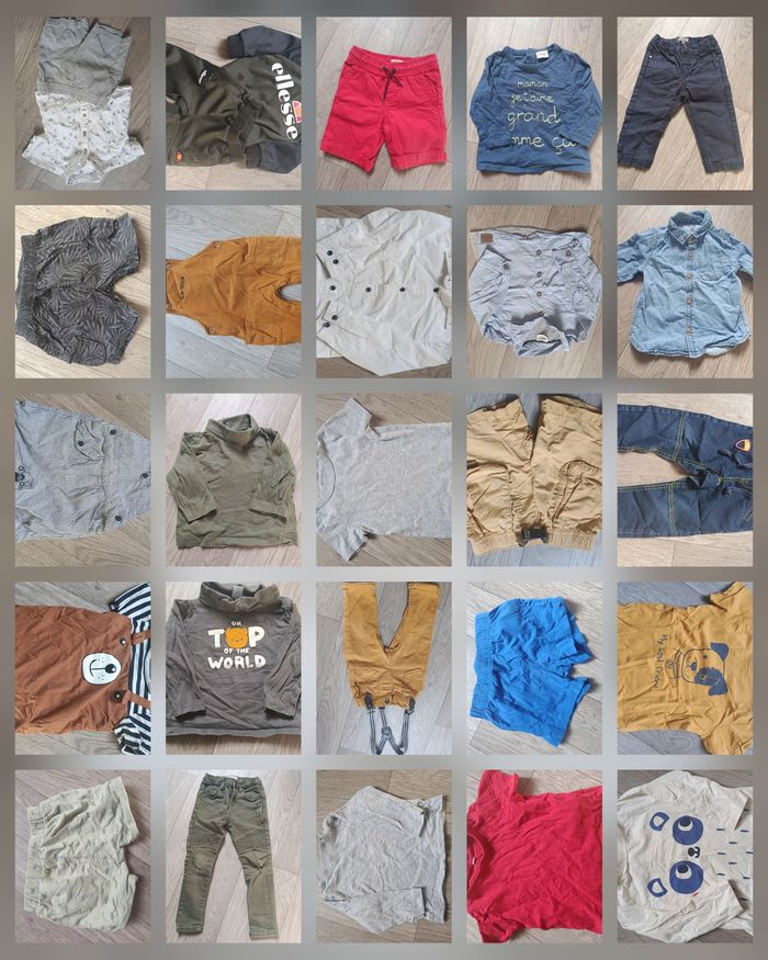 Lot de + de 60 vêtements bébés garçon du 9 mois au 6 ans - photo numéro 2