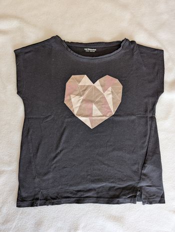 Tshirt MC sport gris foncé coeur - 4A  Vertbaudet