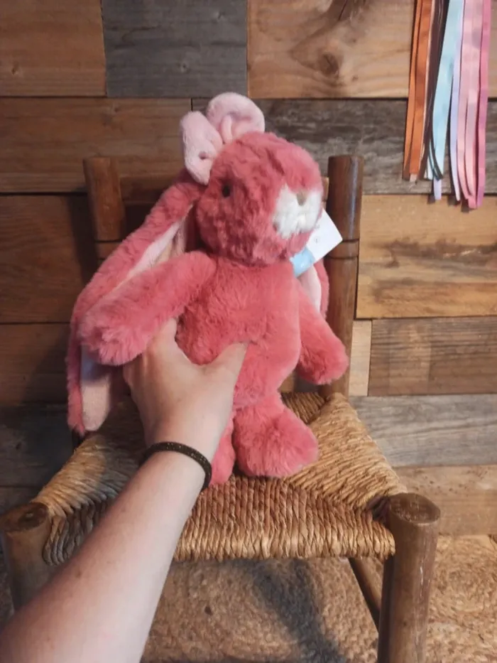 Peluche lapin rose bukowski friendly kanina - photo numéro 4
