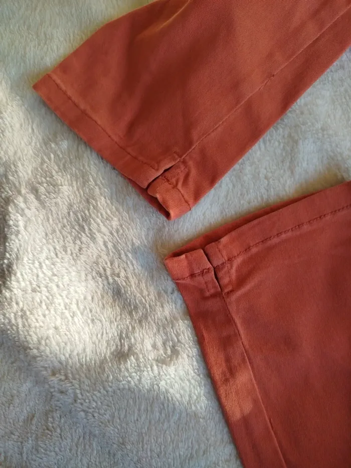 Pantalon type 7/8 fille taille 16 ans S Kiabi couleur rouille - photo numéro 5