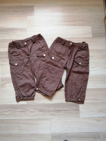 Lot 2 pantacourts coton ceinture réglable