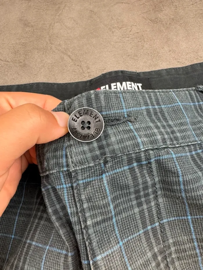 Short Cargo Chino Élément à carreaux Noir Taille 36 - photo numéro 4