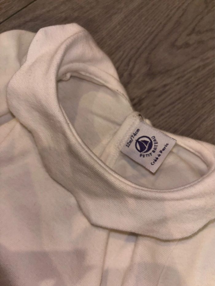 Bébé fille Haut blanc + robe jean 12M - photo numéro 4