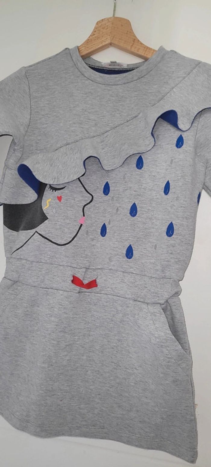 Superbe robe en coton epais Catimini comme neuve taille petit 8 ans - photo numéro 3