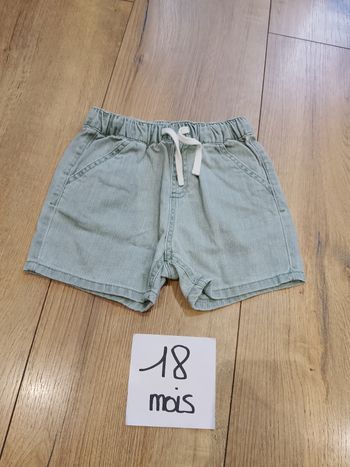 Short en jeans vert clair bébé garçon 18 mois Kiabi 