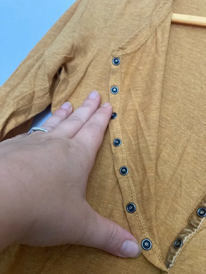 Haut manches longues fines moutarde – H&M – taille 36 / S - photo numéro 5