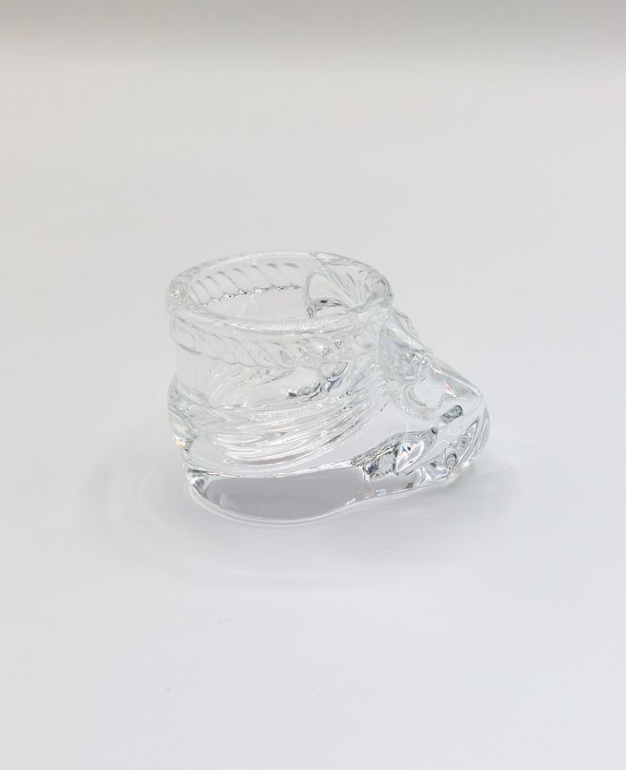 Petit chausson en verre naissance bébé baby shower bibelot décoration vintage collection - photo numéro 2