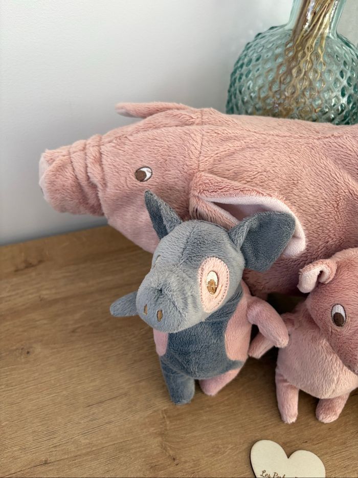 Peluches maman et ses bébés cochons - photo numéro 4
