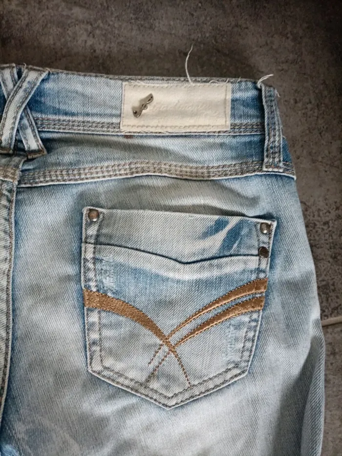 J'eans taille basse used délavé - photo numéro 6