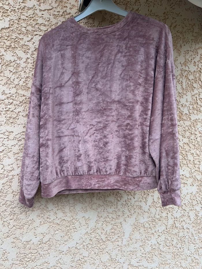 Pull en velours rose