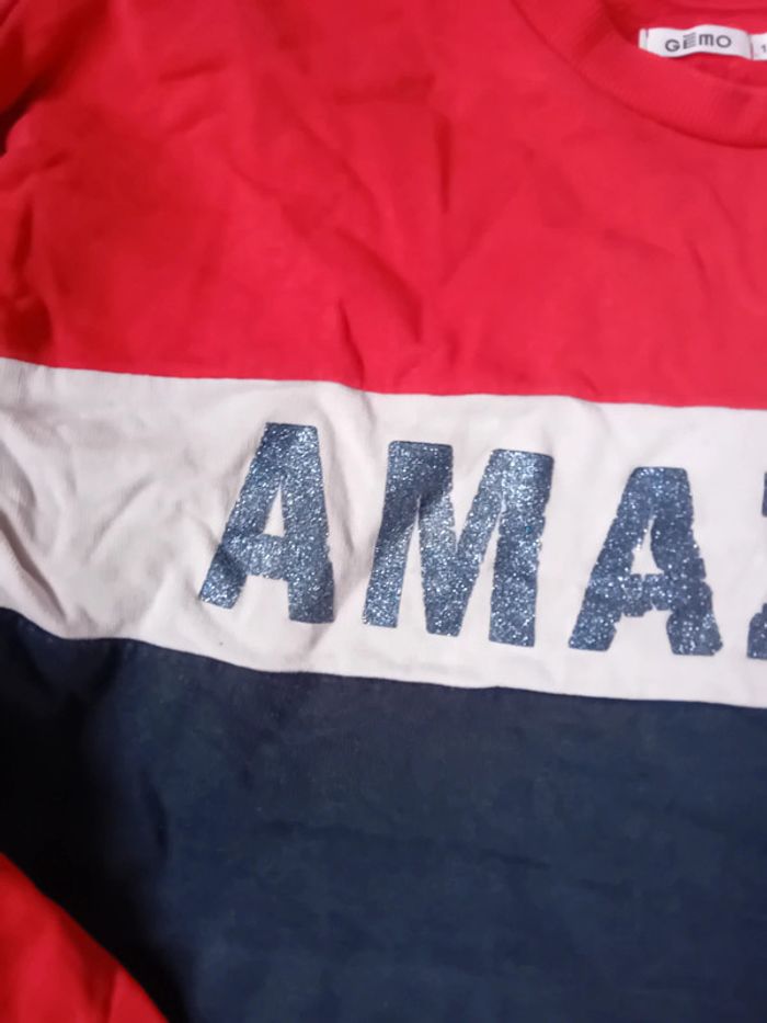 Sweat tricolore amazing à paillettes fille 12 ans gemo - photo numéro 5