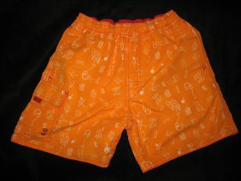  SHORT DE BAIN ORANGE GARÇON "GO SPORT" - 5 / 6 ANS - n°01