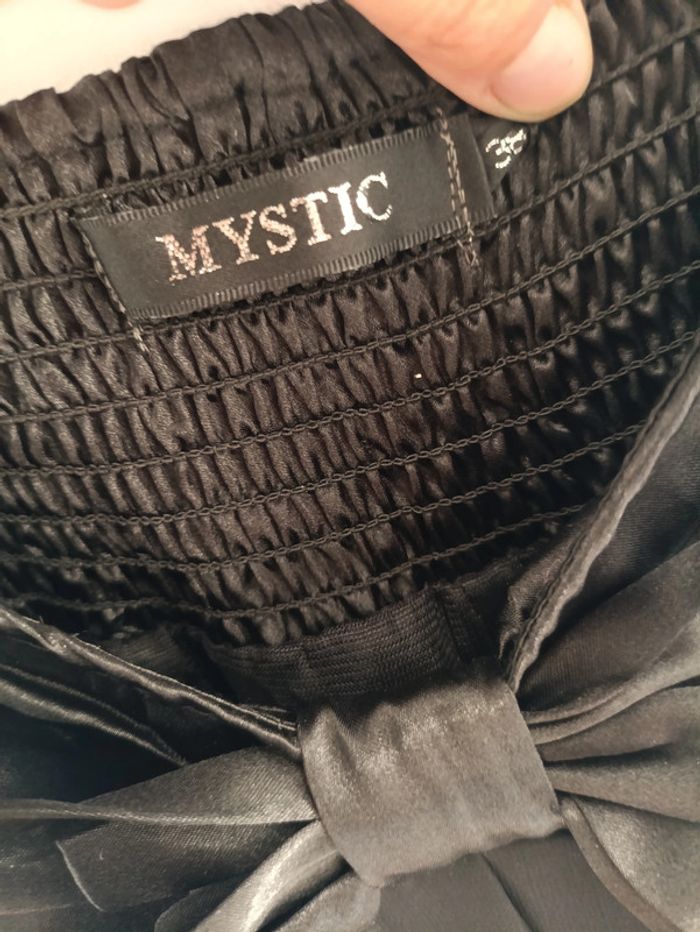 Robe noire satinée à nœud – Mystic romantique gothique mignon vintage - photo numéro 4