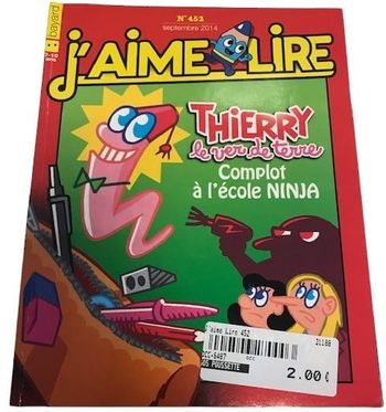 livre "j'aime lire Thierry le ver de terre complot à l'école ninja" - OCCASION
