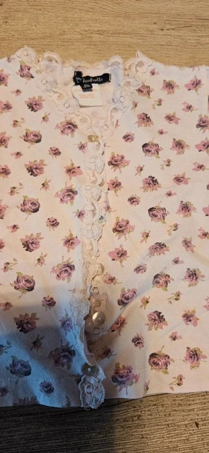Gilet léger à manches longues, rose clair avec fleurs, Lili Gaufrette, 8 ans, nickel - photo numéro 5
