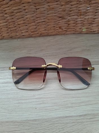 Lunettes, conçues uniquement pour le look,  Couleur marron dégradé et doré