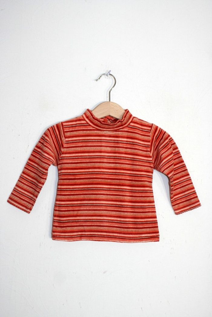 Haut velours rayé taille 12 mois