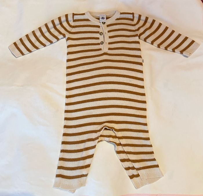 Combinaison rayée en tricot bébé - 12M - Petit bateau