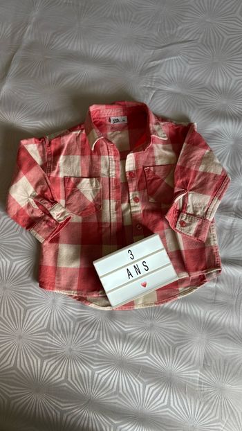 Chemisier chaud à carreaux fille 3 ans