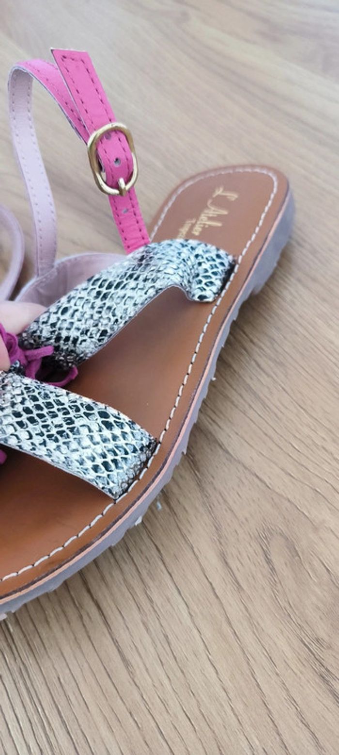 Sandales pied nu l'atelier tropézien 35 quasiment neuf - photo numéro 10