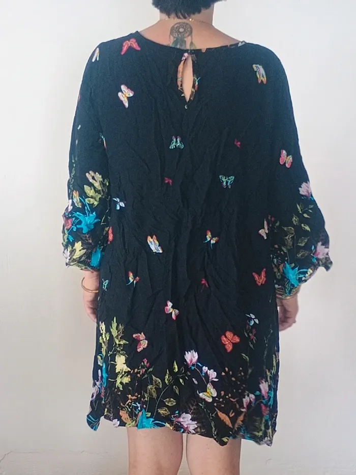 Robe noire imprimée papillons – L.B.C – Taille XL - photo numéro 2