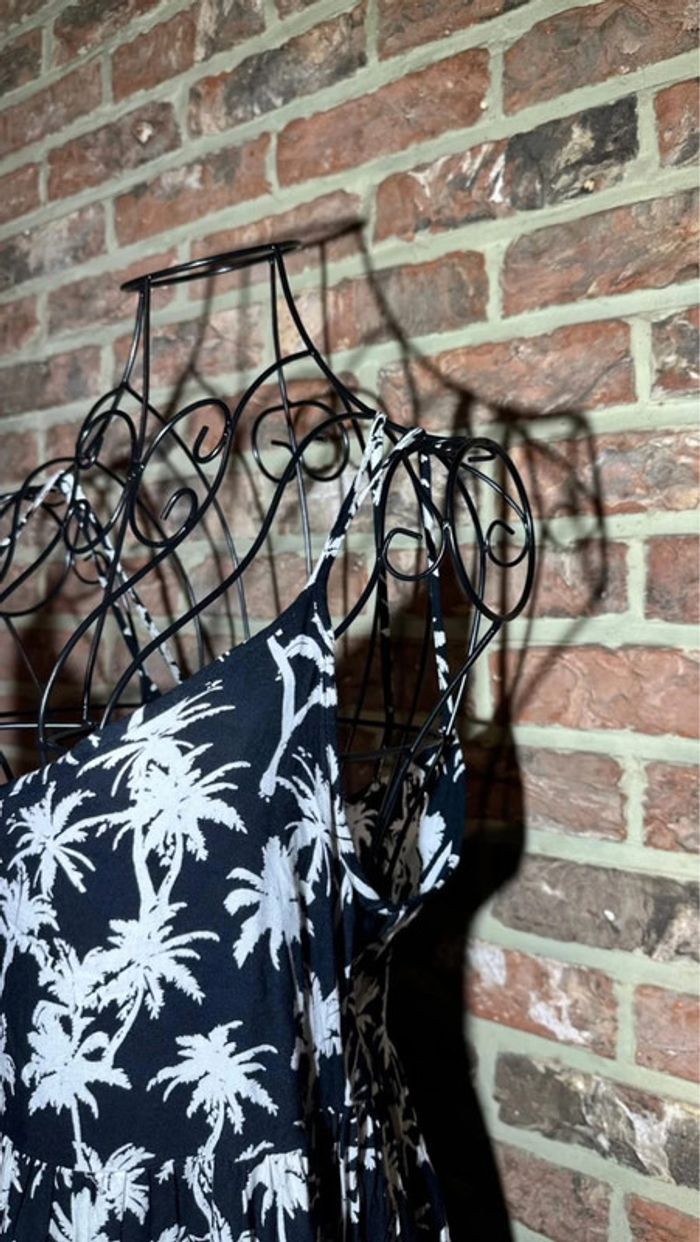 Robe noire à motifs de palmiers blancs C&A Taille Xs/34 - photo numéro 5
