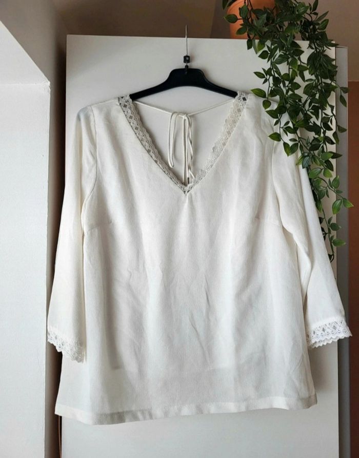 🌼 Jolie blouse femme taille 38, Y'Coo Paris (Blanc) 🌼 - photo numéro 3