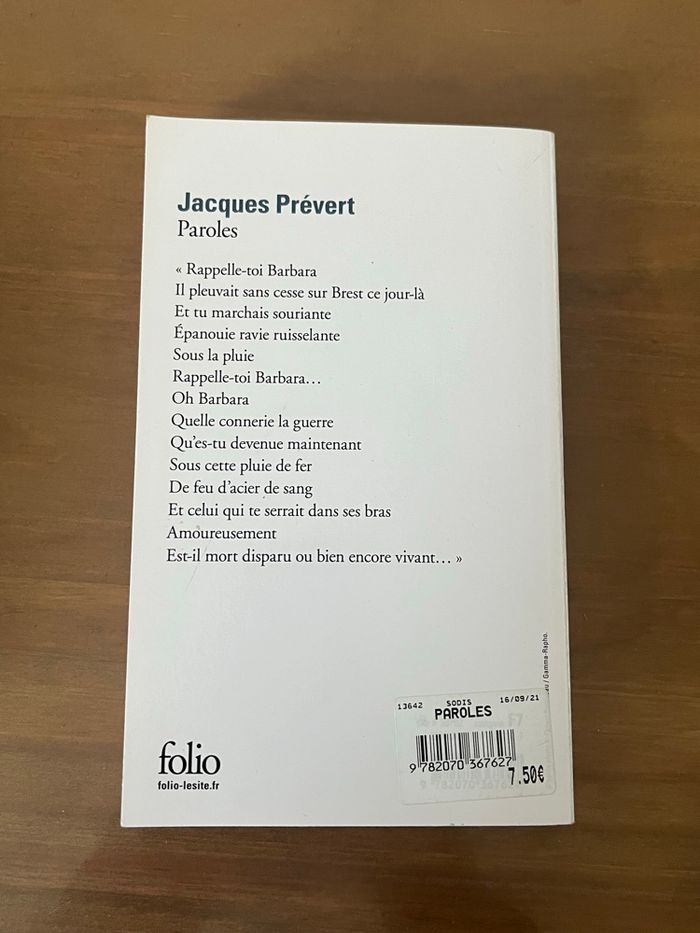 Paroles de Jacques Prévert Folio - photo numéro 4
