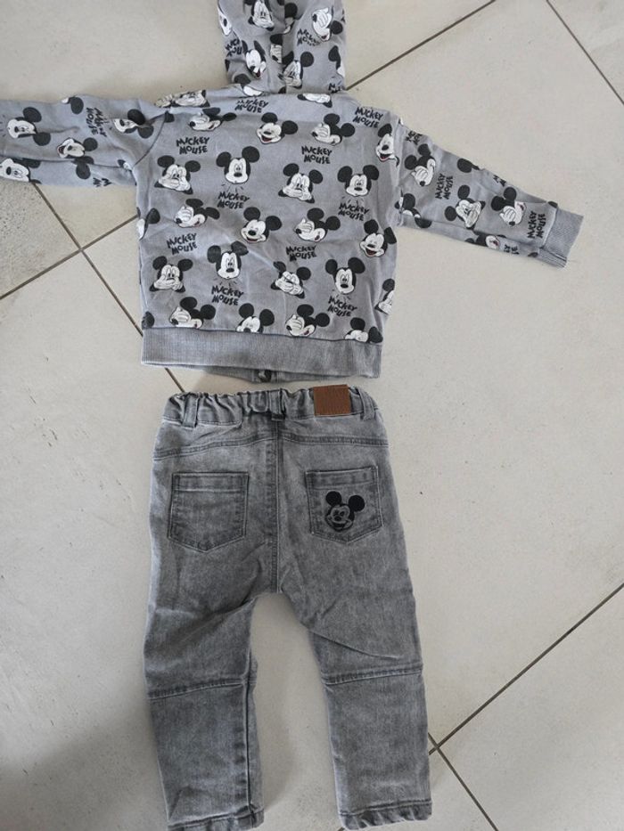 Ensemble jeans et gilet mickey 12mois - photo numéro 2