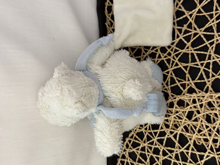 Doudou et compagnie hippopotame blanc bleu mouchoir - photo numéro 2