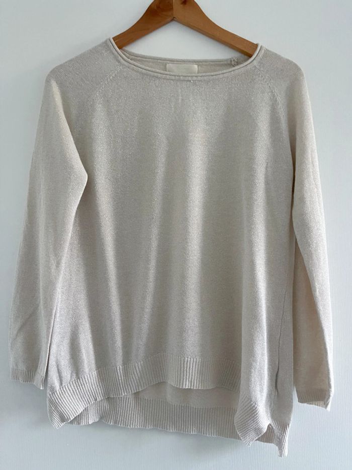 Pull beige pailleté - photo numéro 6