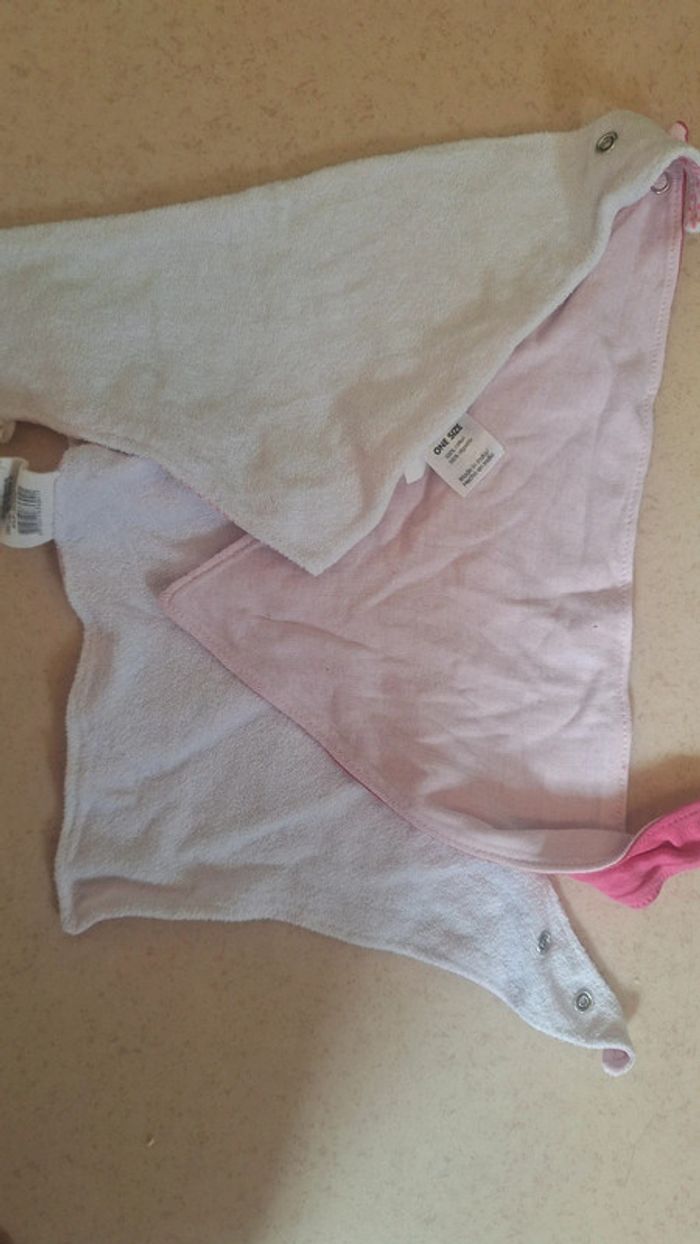 Lot de 3 bavette anti bave nuance rose - photo numéro 4