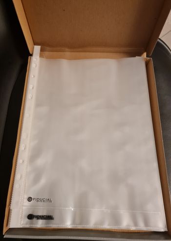 Carton de 100 Pochettes perforées A4 - Fiducial - Neuve