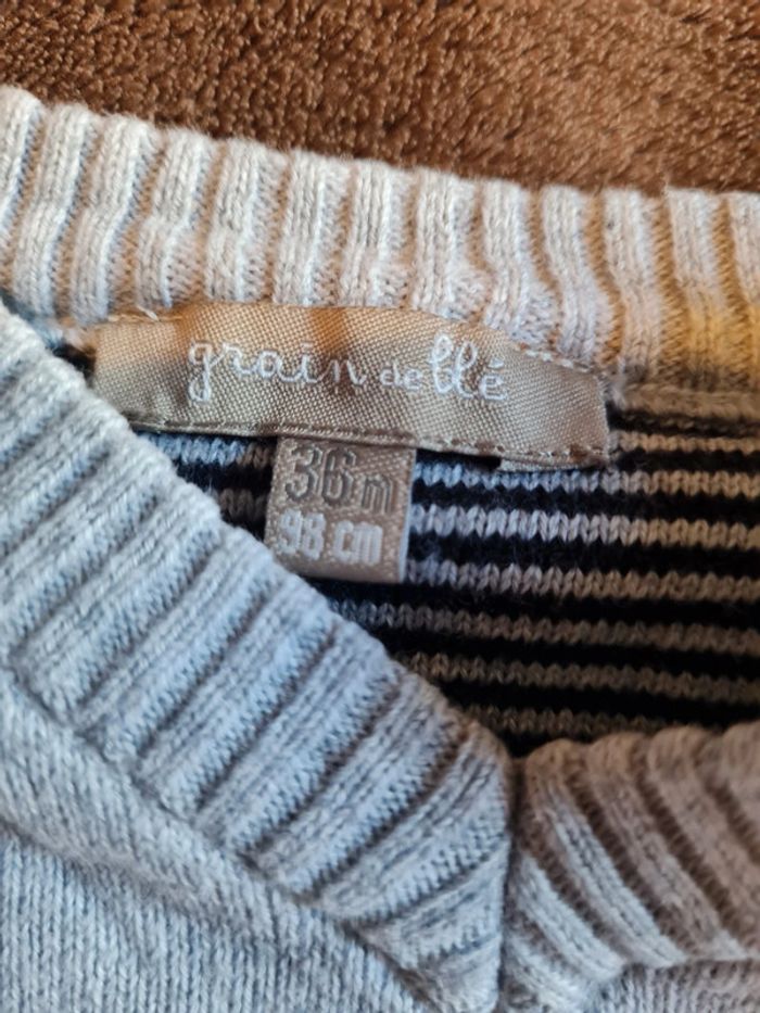 Pull col V grain de blé 3 ans - photo numéro 2