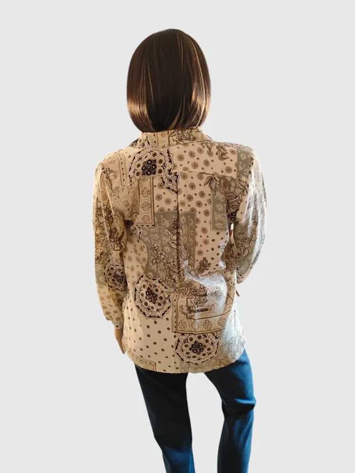 Chemise Crème Motif, Taille XL - Style Bohème Chic ! - photo numéro 4