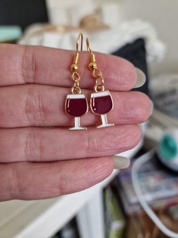 Boucles d oreilles verre de vin