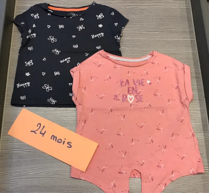 Lot 2 t-shirts MC 2 ans Verbaudet