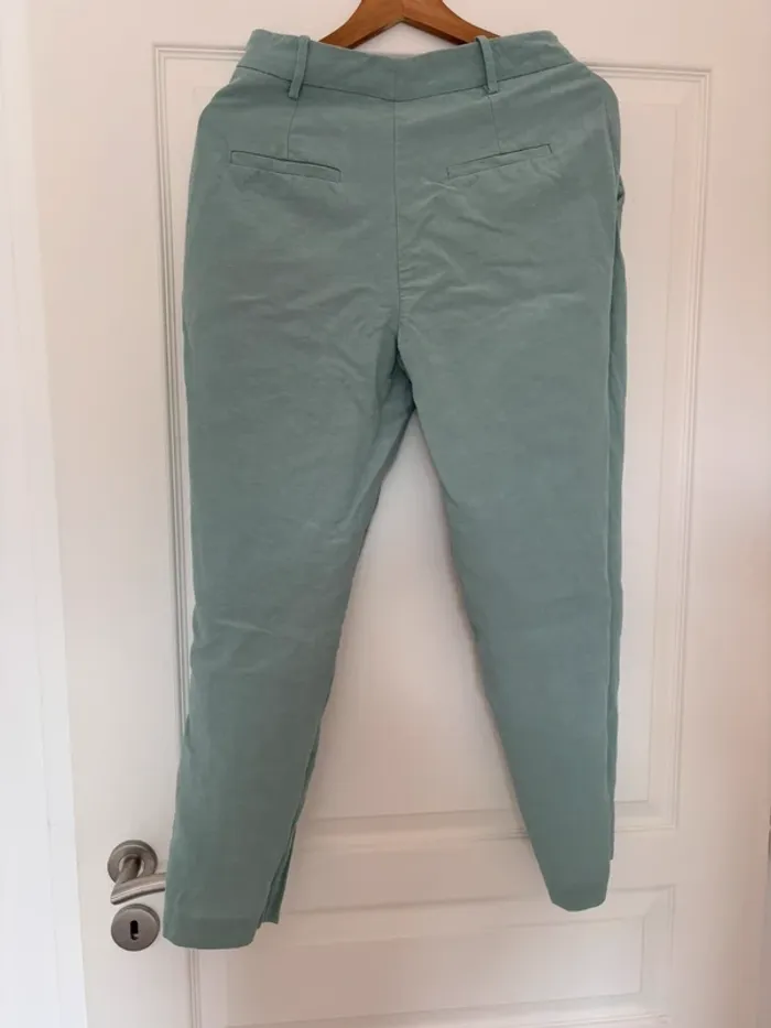 Pantalon ajusté vert d’eau Promod taille 38 - photo numéro 2