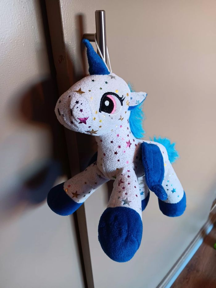 Peluche licorne Bleu étoiles - photo numéro 2